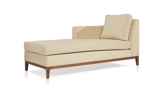 Méridienne gauche tissu crème