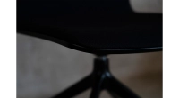 Chaise de bureau à roulettes dossier bois teinte anthracite assise en laine bouillie anthracite