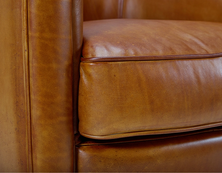 Sillón club de piel coñac