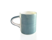 Taza de café de cerámica gris claro liso