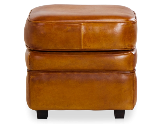 Pouf cuir cognac