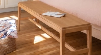 Banc design bois teinte naturelle assise bois L140 cm