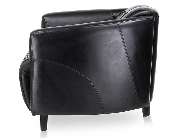 Leather club armchair black