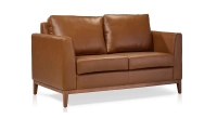 2 seater designer sofa hazelnut leather