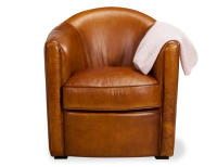 Sillón club de piel coñac