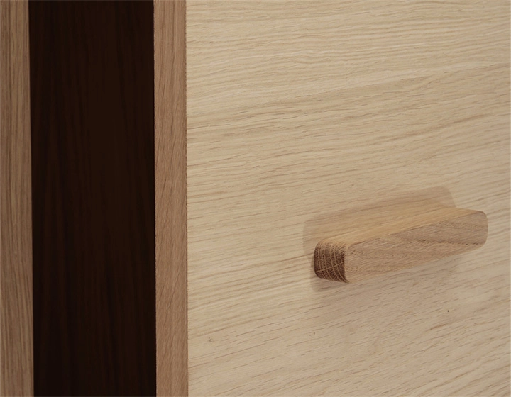 Oak bookcase natural wood finish