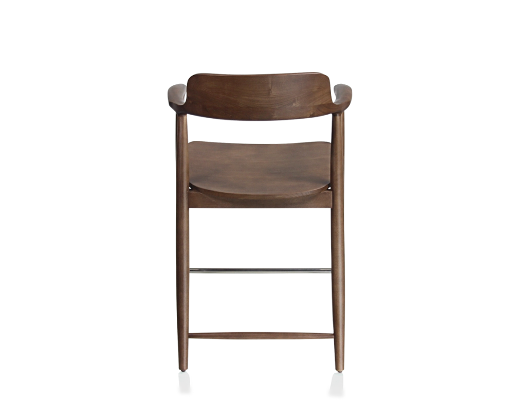 Tabouret de bar H60 cm bois teinte marron foncé
