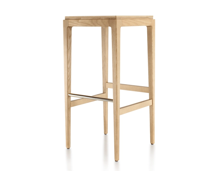 H80 cm designer bar stool natural wood stain wooden seat