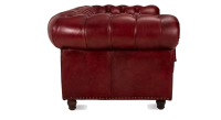 2 seater Chesterfield leather sofa Bordeaux studded armrests