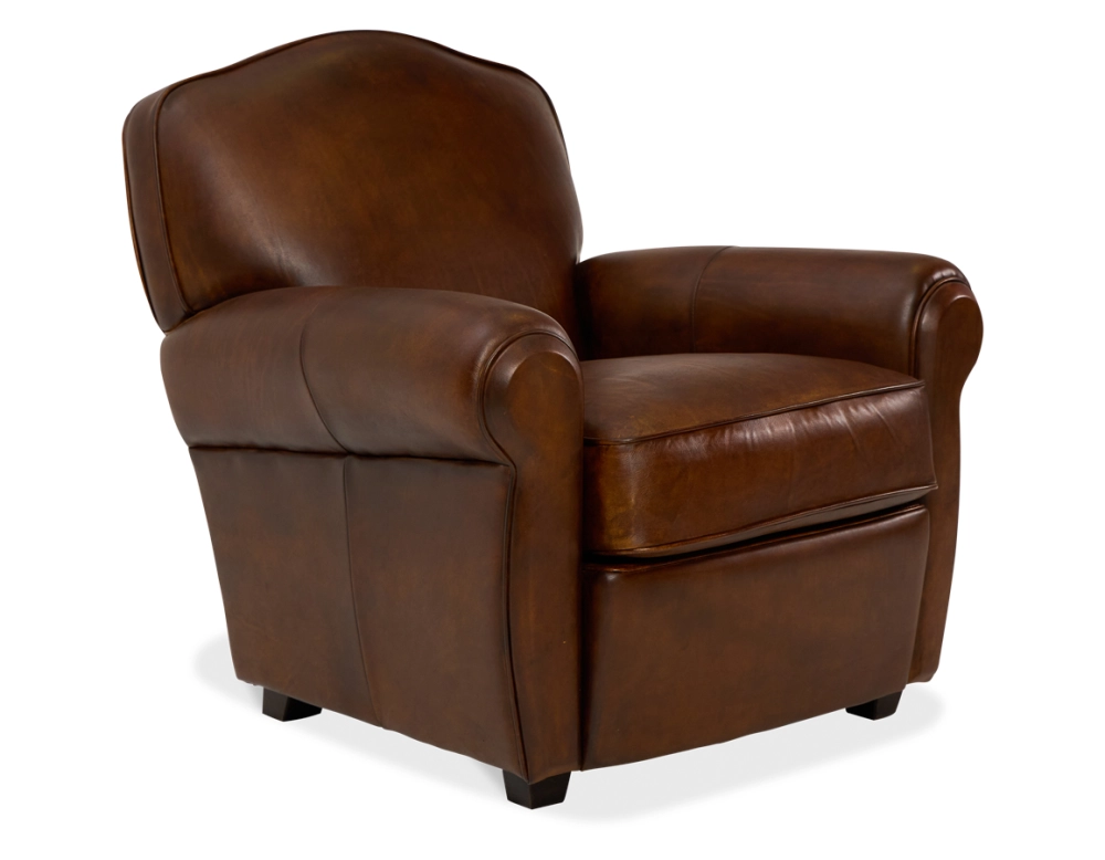 Sillón club de piel marrón vintage