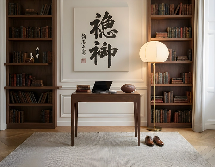 Escritorio de diseño de roble teinte marrón oscuro L80 cm