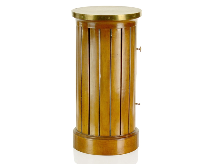 Table d'appoint somno bois teinte merisier et plateau laiton