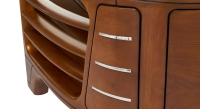 Sofá club de madera y piel de 2 plazas beige