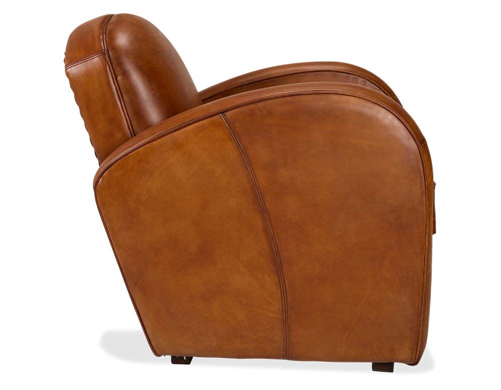 Fauteuil club cuir marron clair