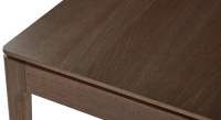 8 person oak dining table dark brown tint wooden top 180x100 cm