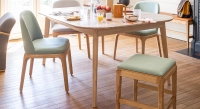 Table extensible en chêne 8 à 12 personnes avec plateau et allonges bois teinte naturelle 180x100 cm