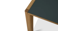 Bureau bench 2 postes chêne teinte naturelle plateau fenix vert foncé 140x160