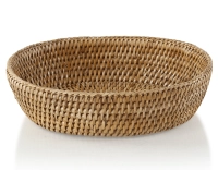 Large oval bread basket in natural rattan