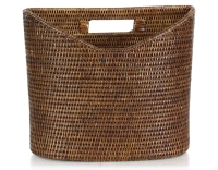 Porte revues en rotin brun