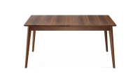 Table salle à manger 8 personnes en noyer teinte naturelle plateau bois 180x100 cm
