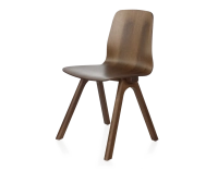 Chaise design en chêne teinte de bois marron foncé