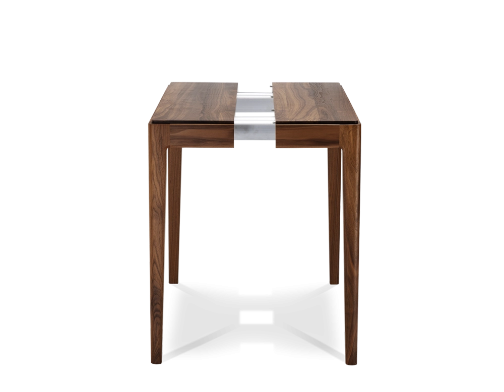 Console extensible en noyer avec 2 allonges teinte naturelle 120x50 cm
