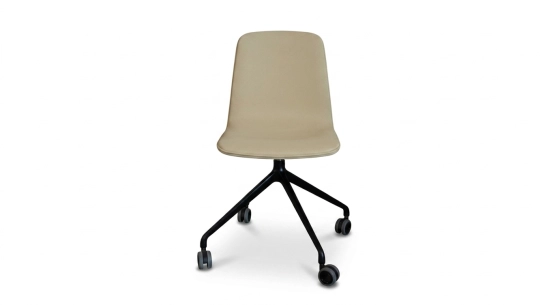Silla de oficina con ruedas asiento de tejido caqui claro