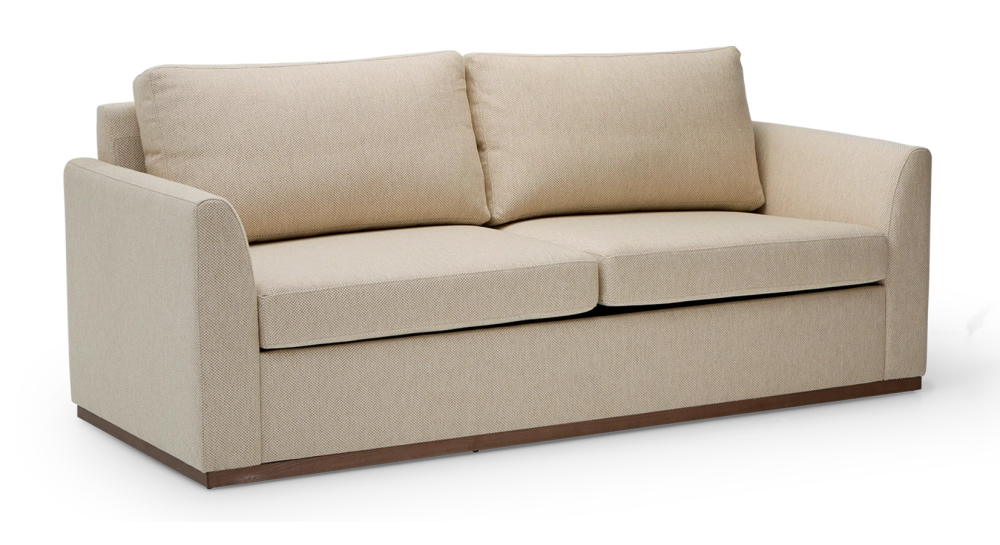 3-seater convertible sofa beige mottled fabrics