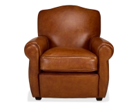 Fauteuil club cuir marron clair