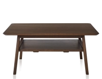 Table basse carrée en chêne teinte marron foncé 100x100 cm 100x100 cm
