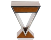Table de chevet art déco bois teinte merisier