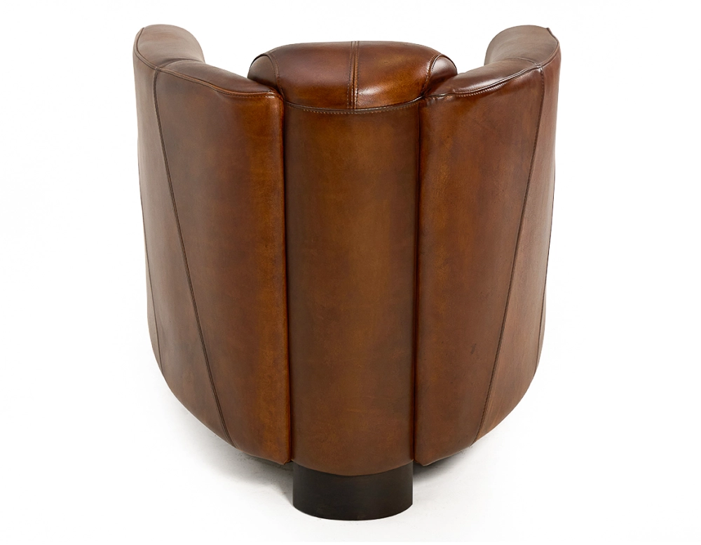Fauteuil club cuir marron vintage