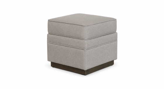 Puf de tela chevron beige