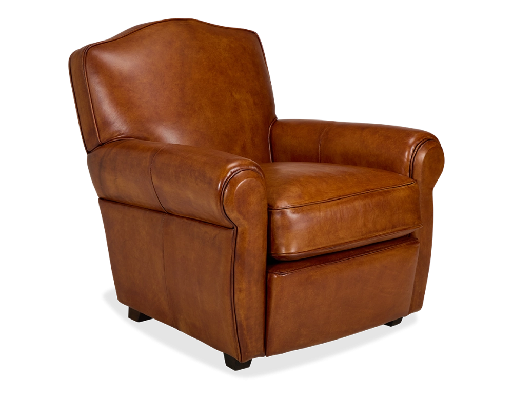 Fauteuil club cuir marron clair