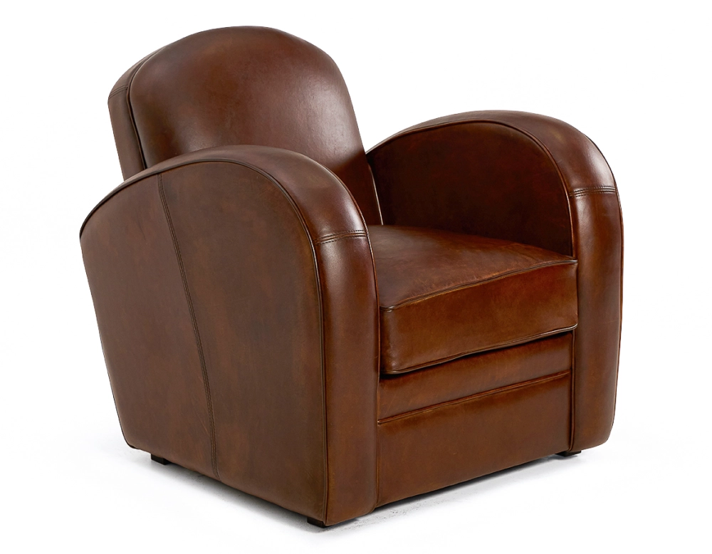 Leather club armchair vintage brown