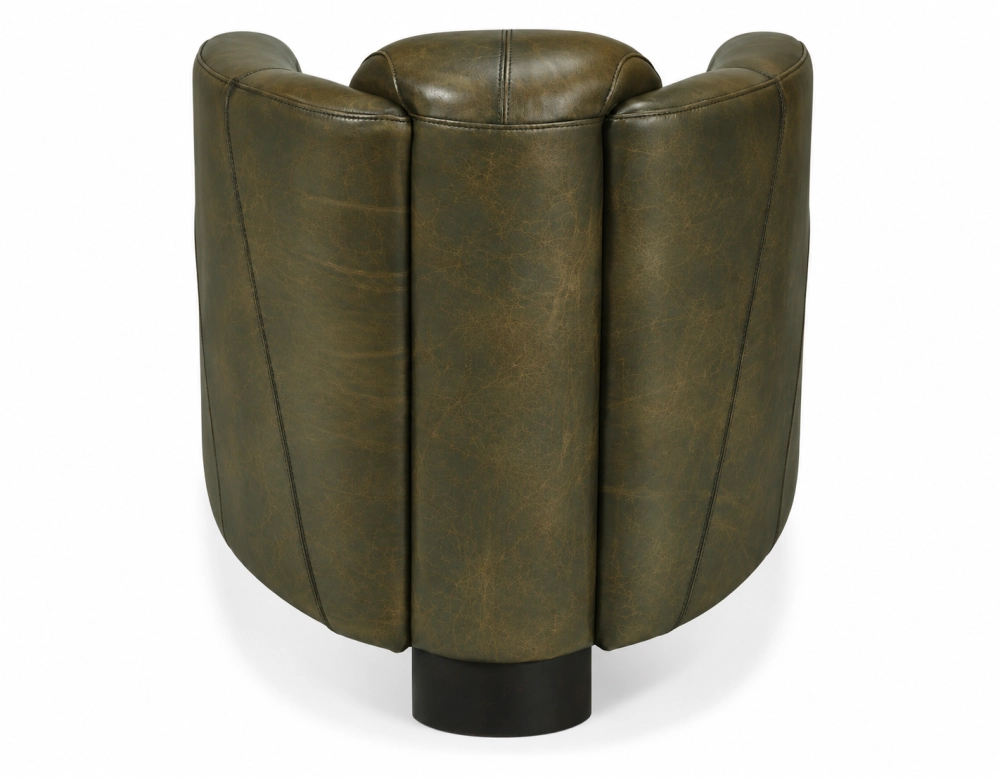 Fauteuil club cuir vert olive