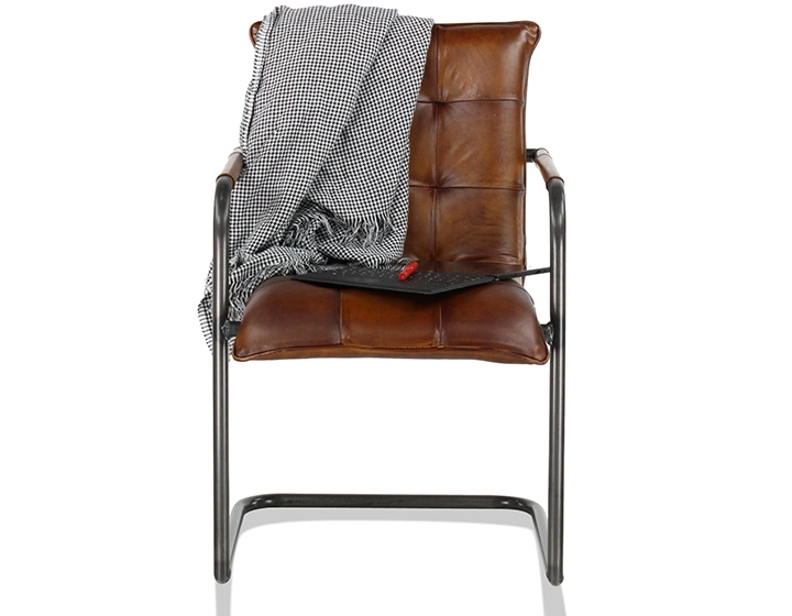Fauteuil de bureau cuir marron vintage