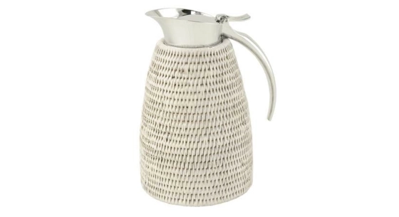 White rattan flask 0.6 litre