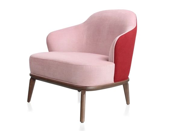 Designer armchair old pink and burgundy fabric 210x90 cm
