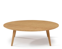 Round coffee table with oak wood top F1 natural finish 110x110x40 cm