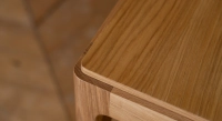 Mesa extensible de 6 a 10 personas de roble y cerámica con extensiones de madera con madera de tinte natural y tablero cerámico ossido 160x100 cm