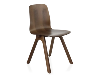 Chaise design en chêne teinte de bois marron foncé