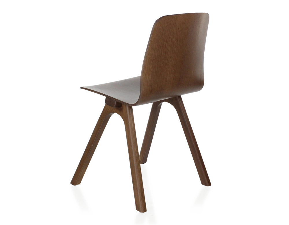 Chaise design en chêne teinte de bois marron foncé