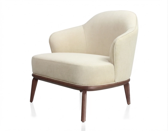 Designer armchair tissu crème