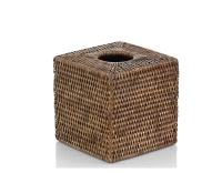 Brown rattan square tissue box