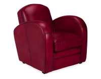 Sillón club de piel rojo carmín