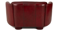 2 seater leather club sofa burgundy