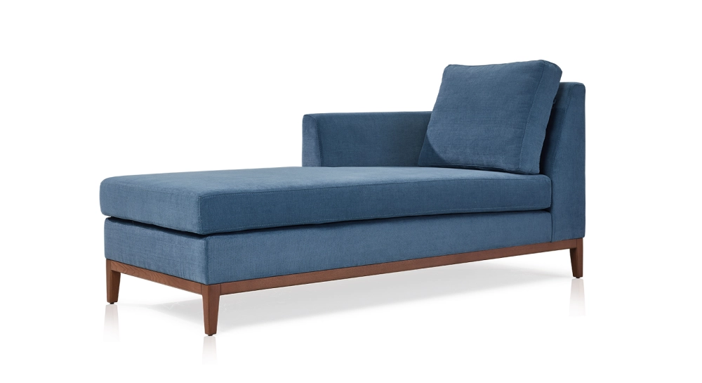 Méridienne gauche tissu bleu jean