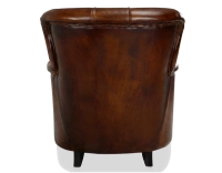 Chesterfield leather armchair medium high back dark brown