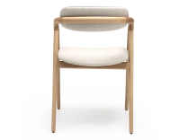 Chaise scandinave bois teinte naturelle assise tissu beige naturel